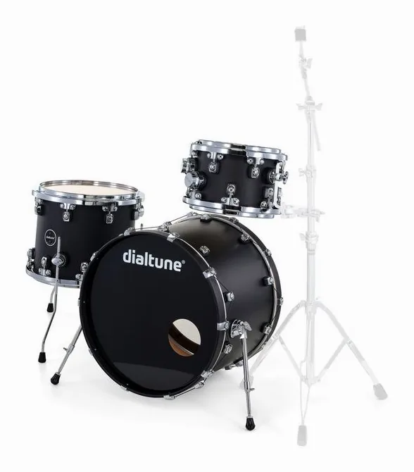 Dialtune 3-pcs Maple Set Matte Black, de face sur fond neutre