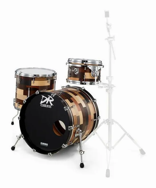 DR Customs Patchwork Drum Set, sur fond neutre