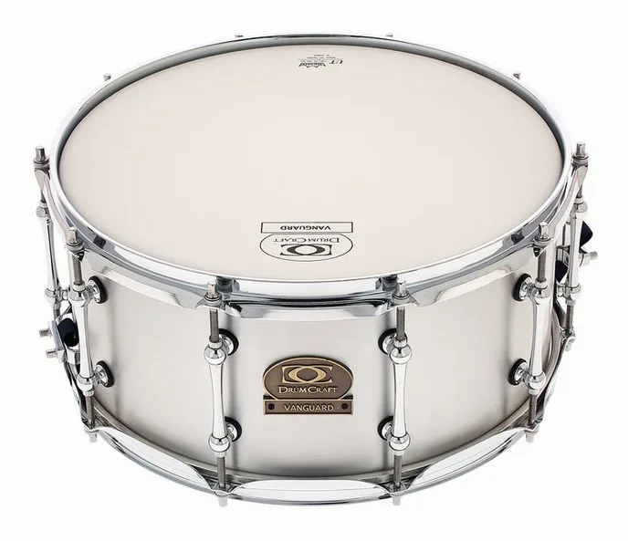 DrumCraft 14"x6,5" Vanguard Snare Alu., de face sur fond neutre
