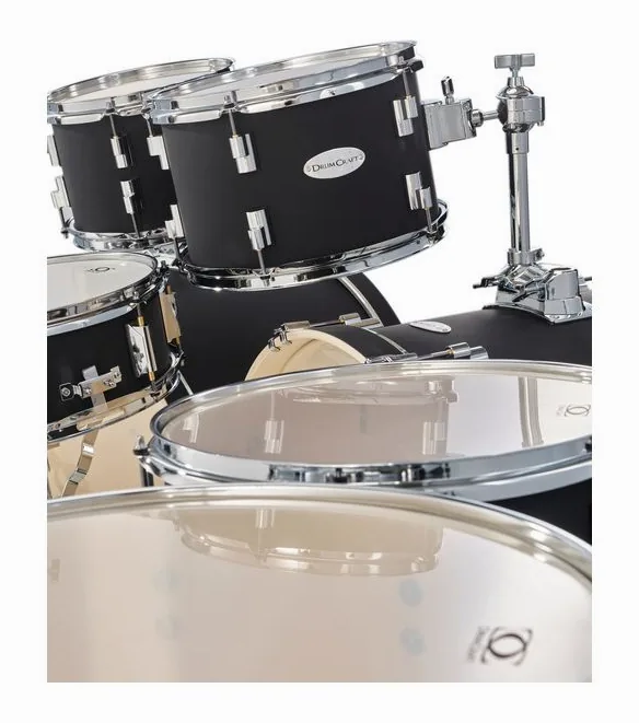 DrumCraft Series 3 Double Bass Set Black, vue de trois quarts, photo 3