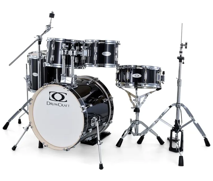 DrumCraft Series 3 Junior Set Black, de face sur fond neutre