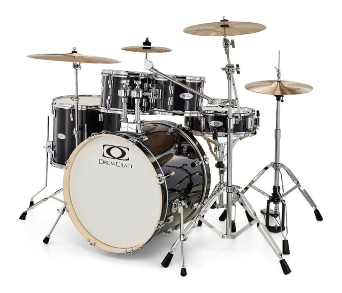 DrumCraft Series 3 Standard Impulz Black, vue de près, de face