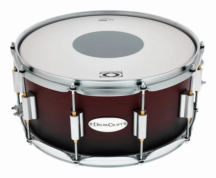 DrumCraft Series 6 14"x6,5" Snare -SBR, de face sur fond neutre