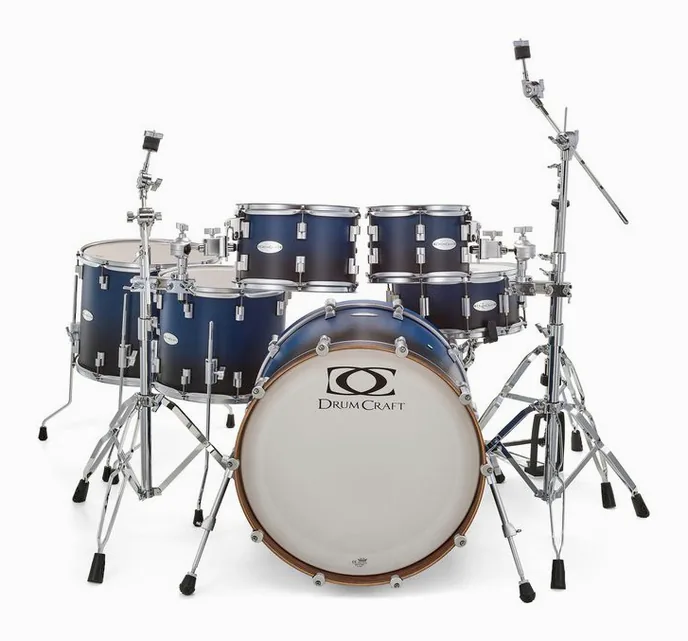 DrumCraft Series 6 2up 2down Blue Fade, vue de dessus, photo 2