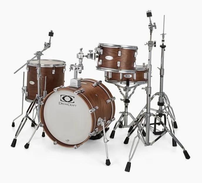 DrumCraft Series 6 Jazz Satin Natural, de face sur fond neutre
