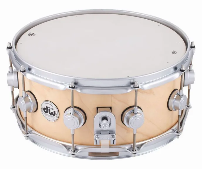 DW 14"x06" Satin Snare Natural SC, vue de près, photo 2