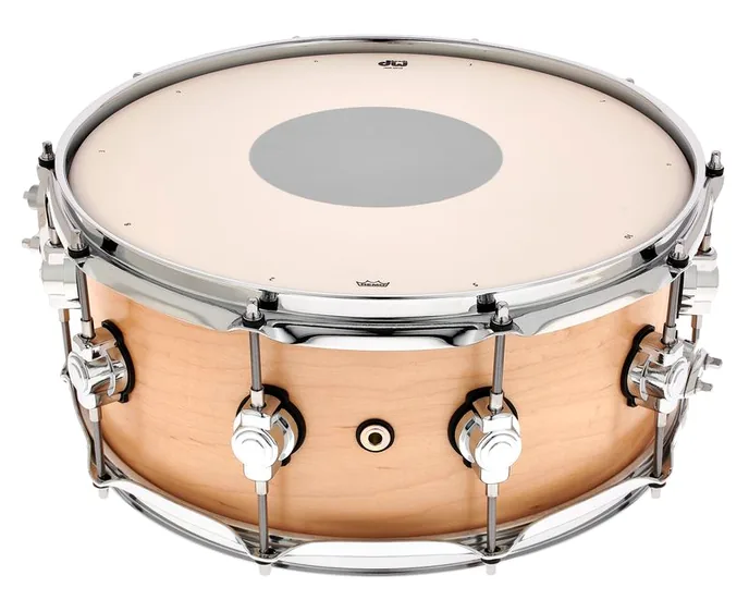 DW 14"x6" Design Satin Nat. Snare, vue de face, photo 4