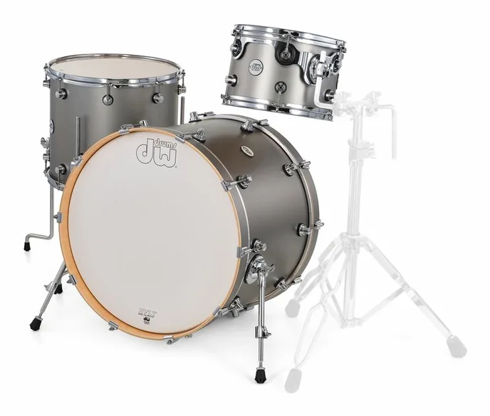 DW Design Titanium Satin 3pcs Kit, de face sur fond neutre