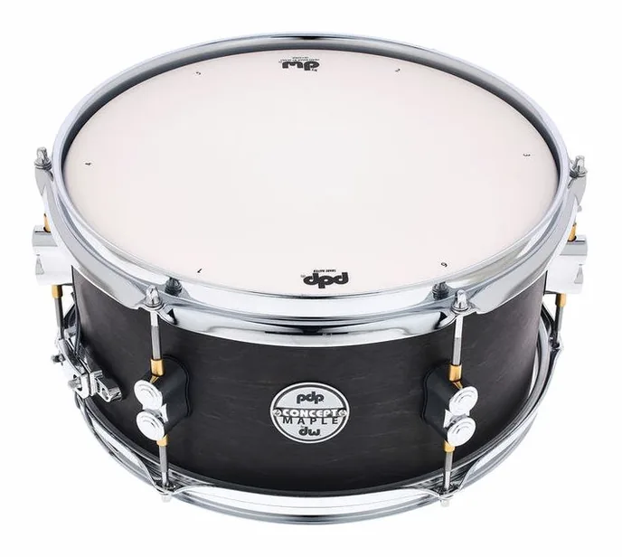 DW PDP 12"x06" Black Wax Snare, vue de face