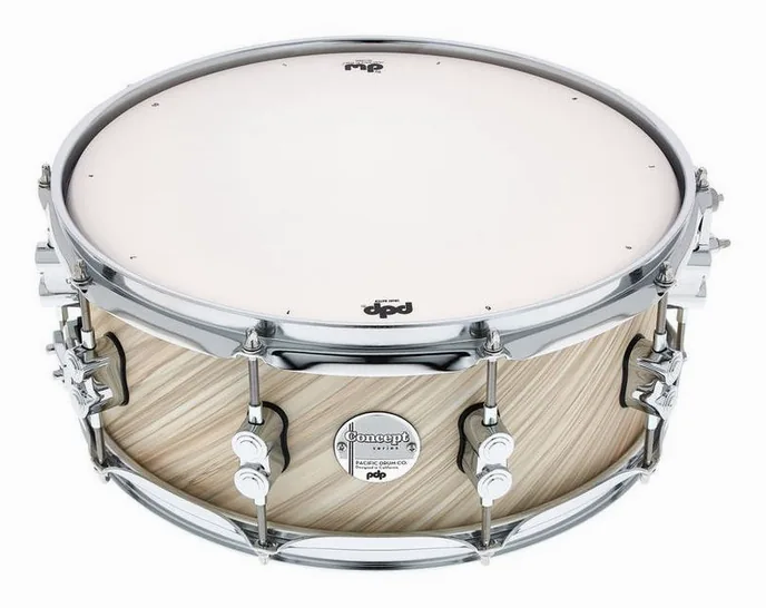 DW PDP 14"x05" CM Twisted Ivory, vue de près, de face