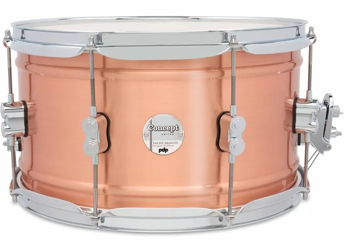DW PDP 14"x08" Concept Copper, de face sur fond neutre