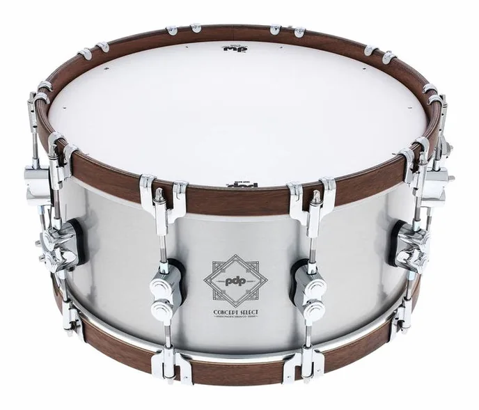 DW PDP 14"x6,5" Concept Alu Snare, vue de près, de face