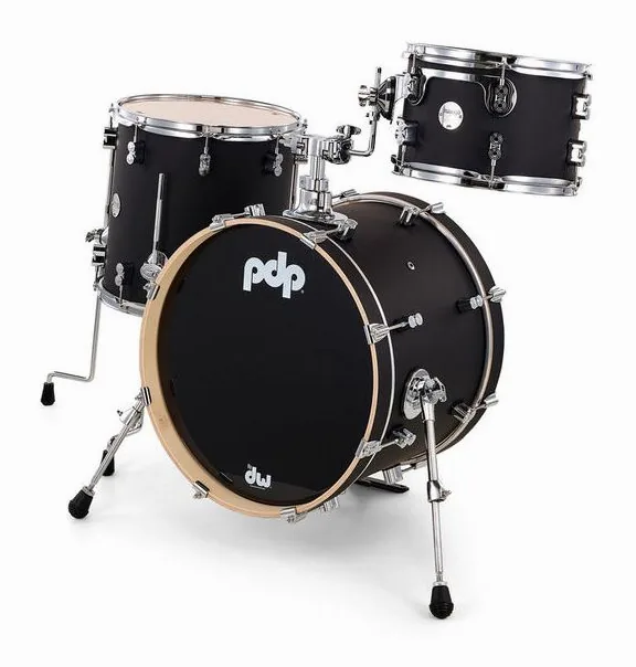 DW PDP CM Bop Satin Black, de face sur fond neutre
