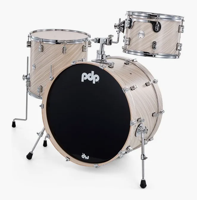 DW PDP CM Rock Twisted Ivory, vue de près, de face