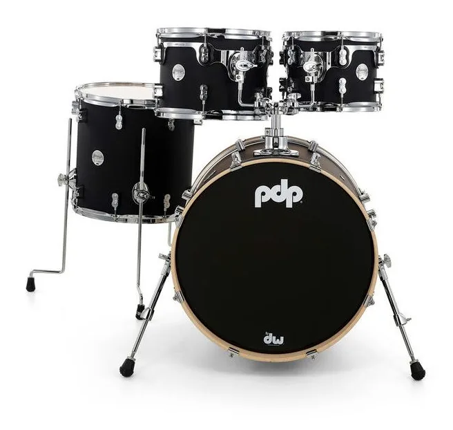 DW PDP CM4 Studio Satin Black, vue de face, photo 2