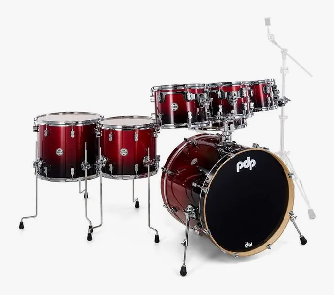 DW PDP CM7 Red to Black, vue de profil, photo 3