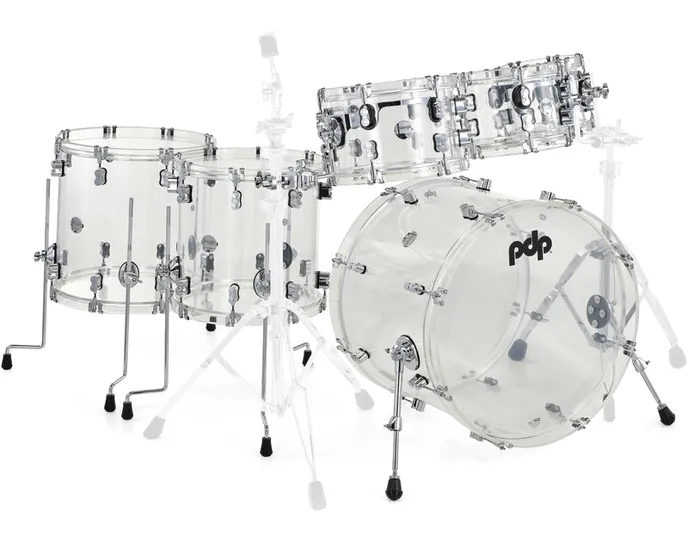 DW PDP Concept Clear Acrylic 6pc, vue de près, photo 3