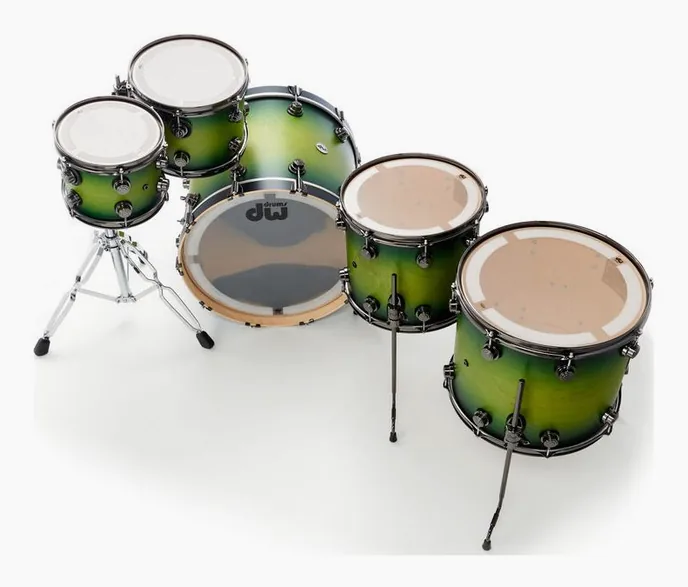 DW Satin Specialty Green Burst, vue de profil, photo 4