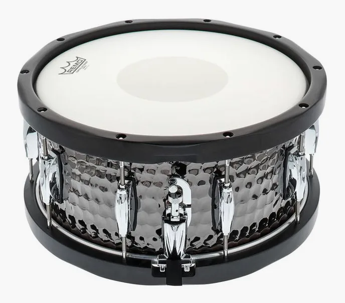 Gretsch Drums 14"x6,5" Black Hammered Sn. WH, vue de face, photo 2