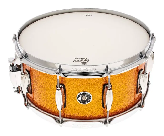 Gretsch Drums 14"x6,5" Snare Brooklyn Gold, sur fond neutre