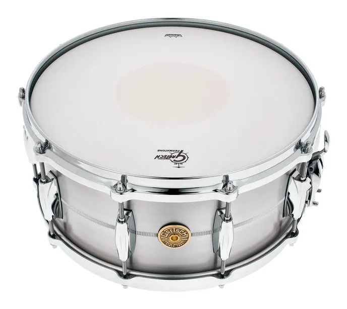 Gretsch Drums 14"x6,5" Solid Aluminum Snare, vue de près, de face