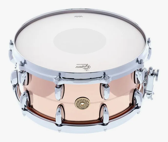 Gretsch Drums 14"x6,5" USA Bronze Snare Drum, de face sur fond neutre