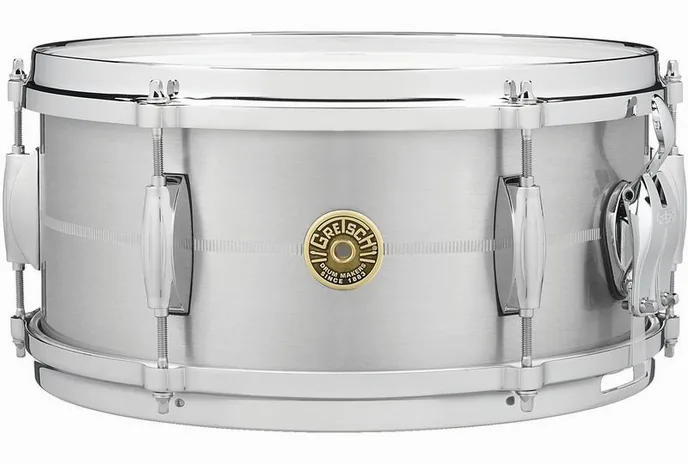Gretsch Drums 13"x06" Solid Aluminum Snare, vue de près, de face
