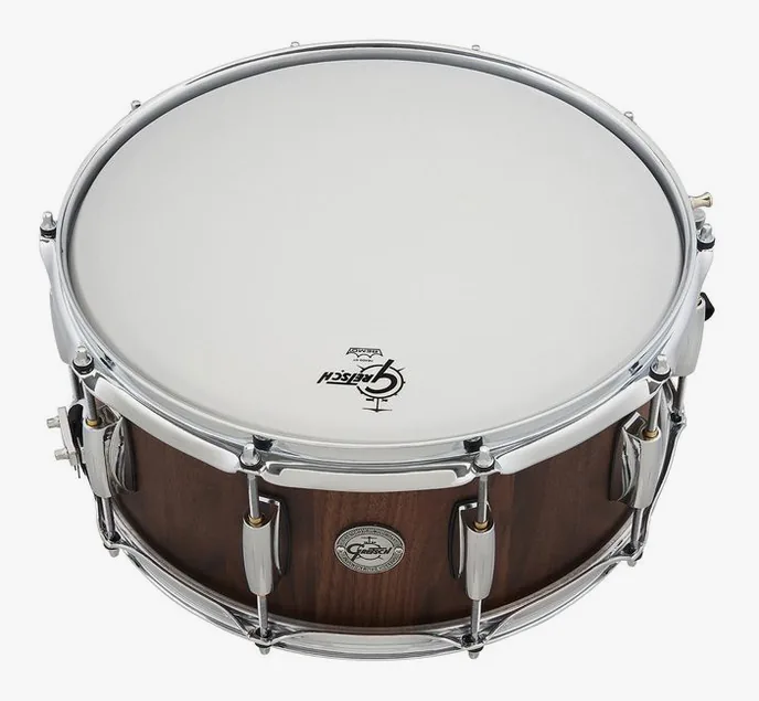 Gretsch Drums 14"x6.5" Full Range Walnut SD, sur fond neutre