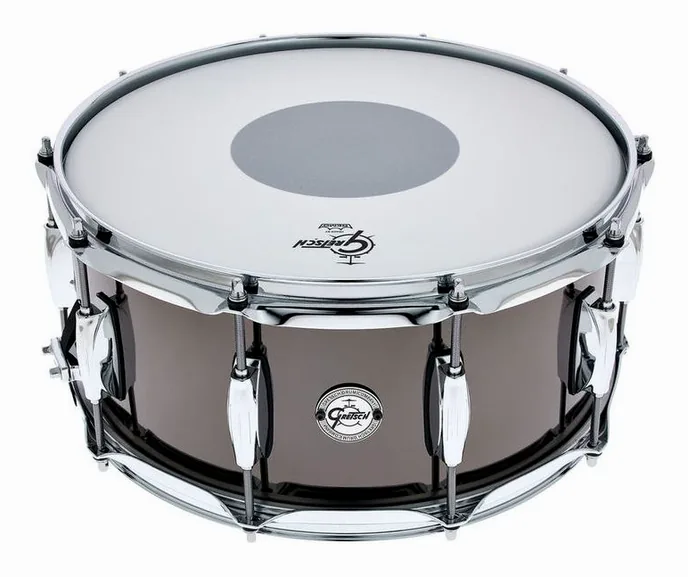 Gretsch Drums 14"x6,5" Black Nickel over St., de face sur fond neutre