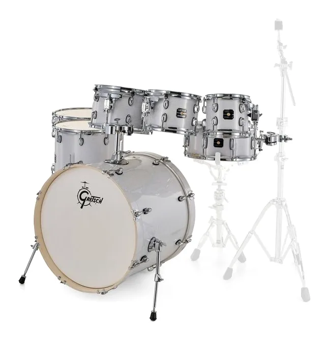 Gretsch Drums Energy White Pearl 7pcs Set, vue de près, de face