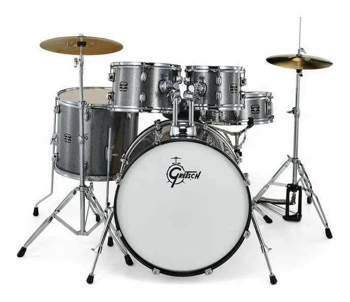 Gretsch Drums Renegade 22" Grey Sparkle, vue de près, de face