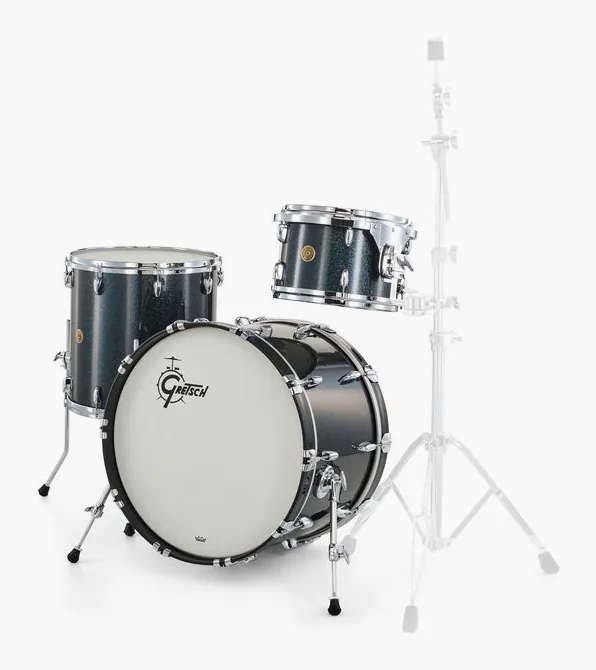 Gretsch Drums US Custom 22 Black Sparkle, vue de face