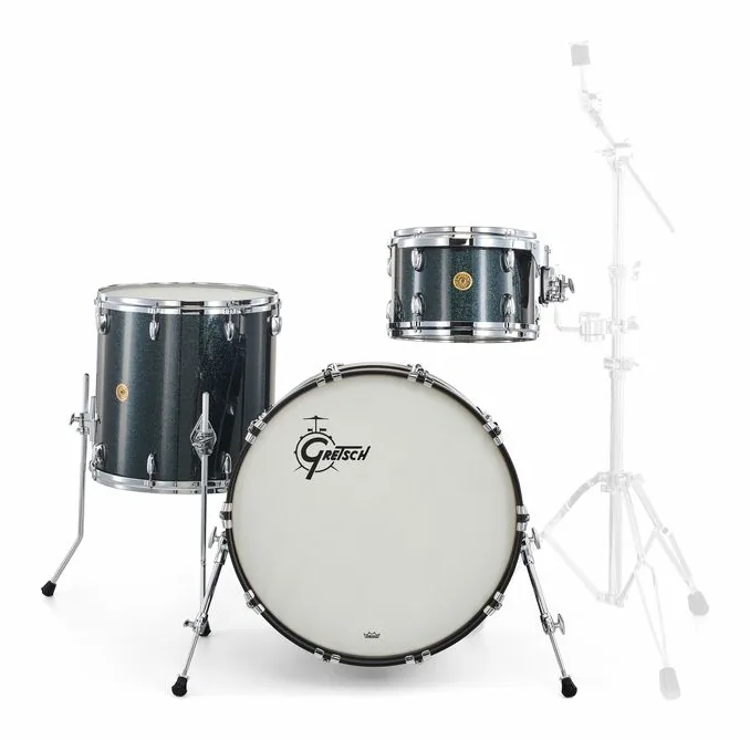 Gretsch Drums US Custom 22 Black Sparkle, vue de dessus, photo 2