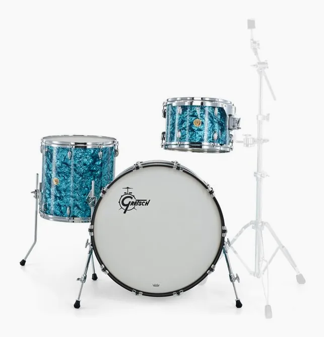 Gretsch Drums US Custom 24 Turquoise Pearl, vue de près, photo 2