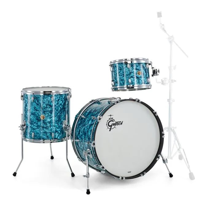 Gretsch Drums US Custom 24 Turquoise Pearl, vue de face, photo 3
