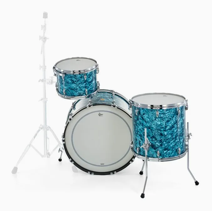 Gretsch Drums US Custom 24 Turquoise Pearl, vue de profil, photo 4