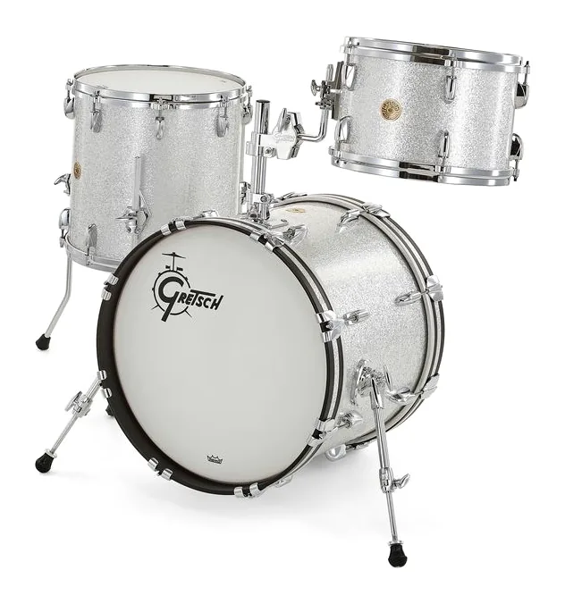 Gretsch Drums USA Custom 18 Silver Sparkle, vue de face