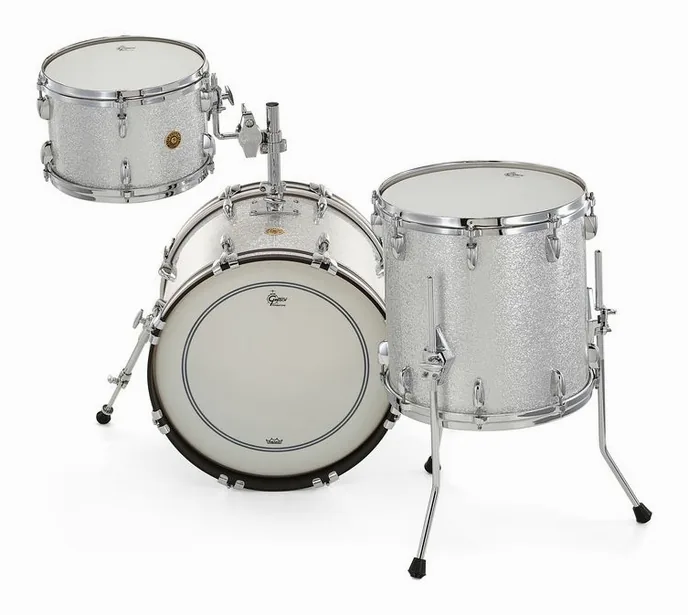 Gretsch Drums USA Custom 18 Silver Sparkle, vue de profil, photo 4