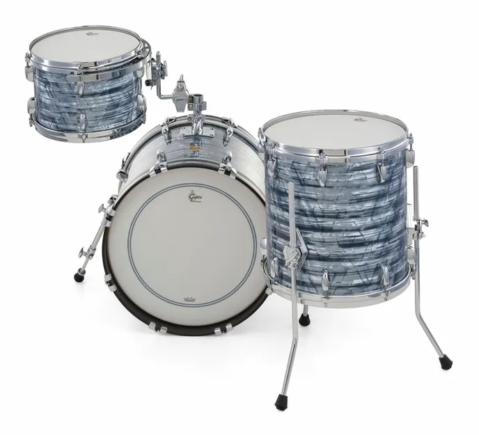 Gretsch Drums USA Custom 18 Sky Blue Pearl, vue de profil, photo 4