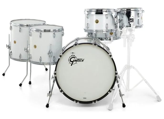 Gretsch Drums US Custom Rock Set White Glass, sur fond neutre, photo 2