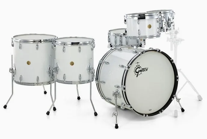 Gretsch Drums US Custom Rock Set White Glass, vue de près, photo 3