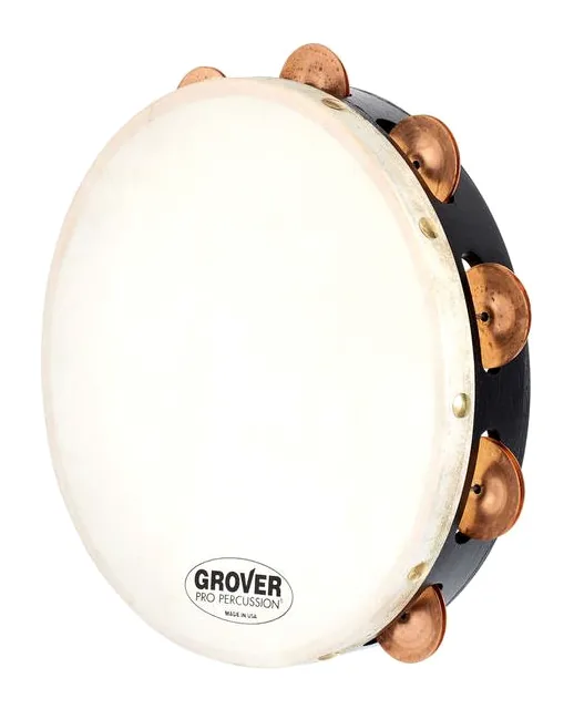 Grover Pro Percussion T1/PhBr Tambourine, vue de trois quarts, photo 2