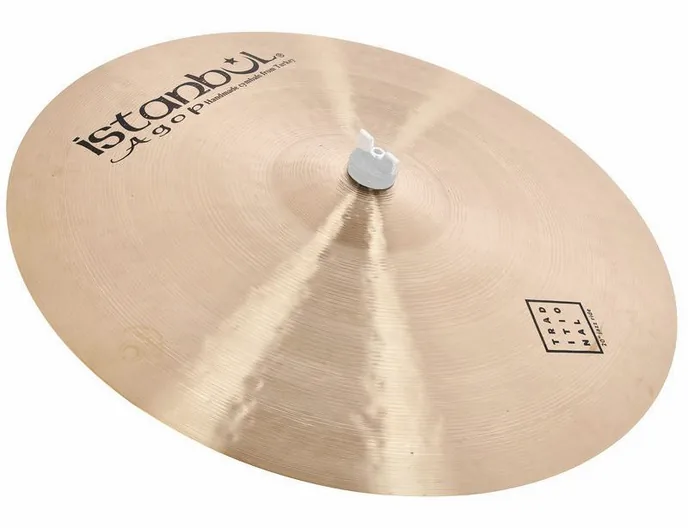Istanbul Agop 20" Traditional Jazz Ride, de face sur fond neutre