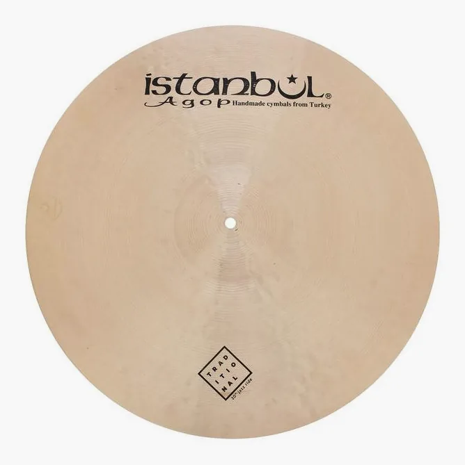 Istanbul Agop 20" Traditional Jazz Ride, sur fond neutre, photo 2