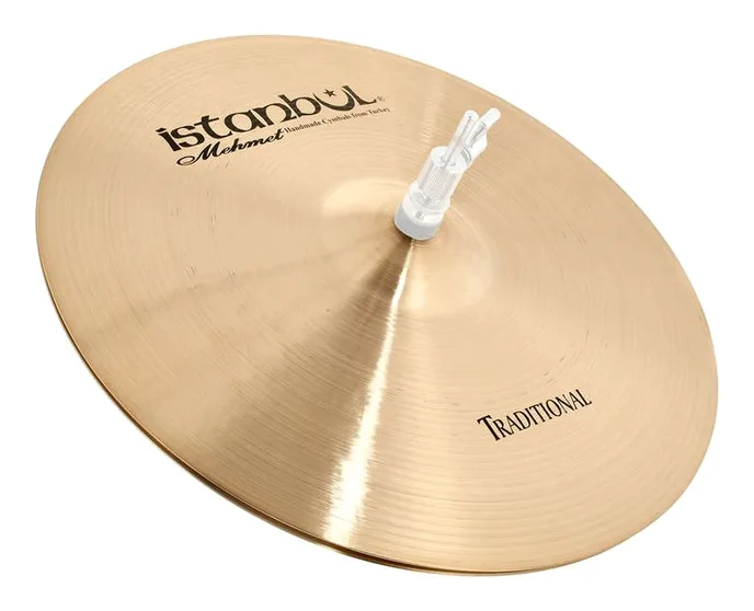 Istanbul Mehmet 15" Flat B Hole Hi-Hat Tradit., de face sur fond neutre