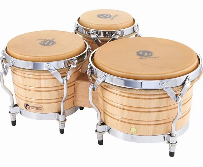LP 202AW Triple Bongo Set, vue de près, de face