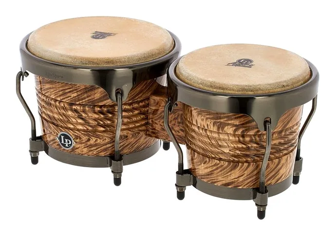 LP LPA601-HC Havana Café Bongos, de face sur fond neutre