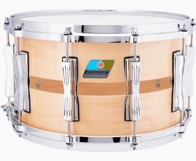 Ludwig 14"x08" Slotted Coliseum Maple, sur fond neutre
