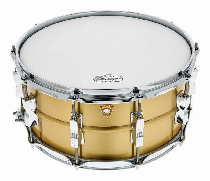 Ludwig 14"x6,5" Acro Brass Snare, vue de près, de face