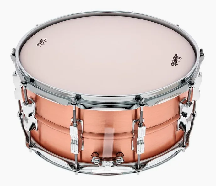 Ludwig 14"x6,5" Acro Copper Snare, vue de face, photo 2